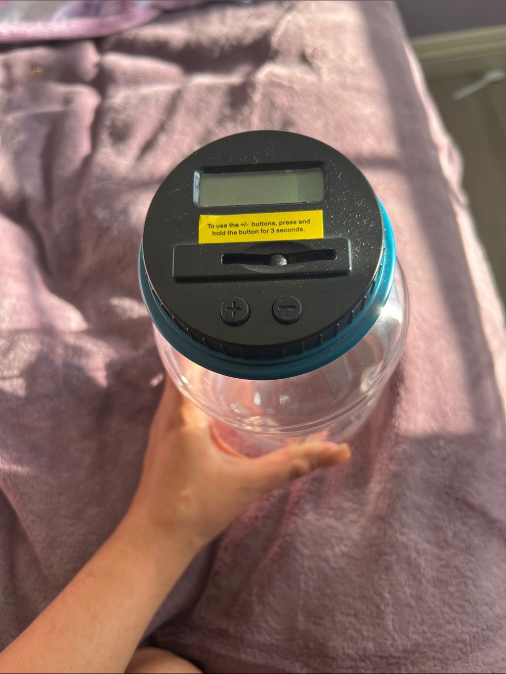 Digital Top-Lid Counting Jar - Teal and Black